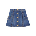 LV Women Leather Accent Denim Mini Skirt